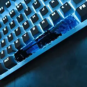 LINWIN Custom Blue Knife Keycap Space Bar for MX Mechanical Keyboard