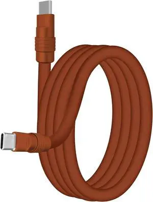 chubbycable Chubby 3.0 Fast Charging Cable Durable Soft Silicone USB C Cable 240W Extra Thick Phone Charger Cord Data Transfer Cord, Chocolate+Chocolate, Type-C to Type-C, 19.6 FT