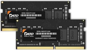 DATO 32GB RAM (16GBx2), DDR4 3200MHz PC4-25600 CL22 SODIMM 1.2V 260-Pin Non-ECC SODIMM, Laptop Notebook Memory Module