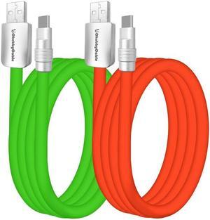 chubbycable Couple Chubby - 2-Pack 240W USB C Cable Extra Thick Silicone Fast Charging Cable for iPhone 15 16 Series, iPad, MacBook and More, Green+Red, USB-A to Type-C, 9.8FT