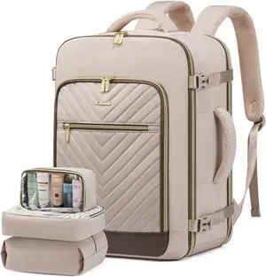 LOVEVOOK Travel Backpack For Women,40L Carry On Backpack Flight Approved,TSA Personal Item Travel Bag Fits 17 Inch Laptop,Business Weekender Overnight Daypack with 3 Packing Cubes