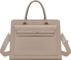 LOVEVOOK Laptop Bag for Women, 15.6 inch Laptop Tote Work Bag Purse, Fashion Leather Computer Briefcase Business Handbag Shoulder Bag Kelly Bag