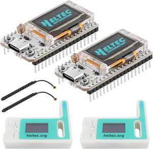 MakerFocus 2 Set ESP32 LoRa V3 Development Board with 915 MHz Antenna and Case Integrated WiFi Bluetooth SX1262 CP2102 0.96-inch OLED Display Type C for Meshtastic IoT Arduino Intelligent Scenes