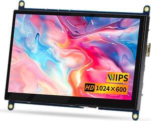 CUQI 7 Inch Mini LCD Screen HD IPS 1024x600 Display, Mini HDMI Monitor for Raspberry Pi 5/4/3, PC, Windows, Xbox