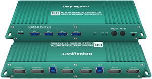 Displayport kvm Switch 2 Monitors 2 Computers 4K 165Hz kvm Switch 2 Monitors 2 Computers Display Port 1440P 120Hz 144Hz 165Hz 240hz FreeSync G-SYNC