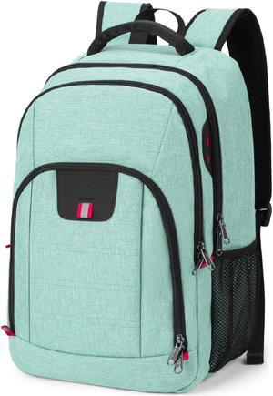 Della Gao Travel Laptop Backpack, 15.6 Inch Business Work Backpack with USB Charging Port, College Bag Computer Bag for Men & Women - Green