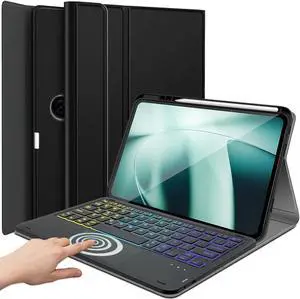 DKAHOEE Backlit Touchpad Keyboard Case for OnePlus Pad 11.61 Inch 2023 Release, 3-Zone Rainbow Backlight Detachable Wireless Keyboard with Slim Stand Cover Case for OnePlus Pad 11.6" Tablet