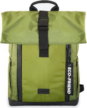 Dingbats - Waterproof Laptop Backpack - 25L Roll Top Travel Bag - Sustainably Sourced Carry on Bag with Padded Straps, Laptop and Bottle Compartments