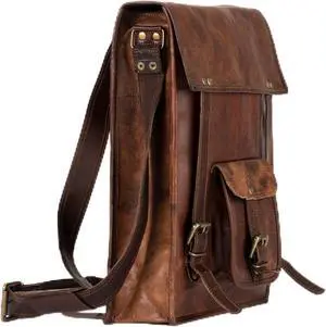 Handmade moroccan leather Backpack Satchel laptop bag ... ...