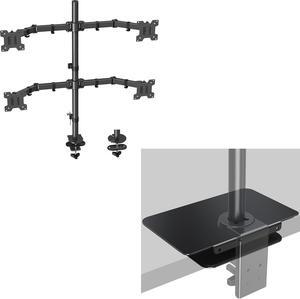 MOUNT PRO Quad Monitor Stand, 4 Monitor Mount for 13 to 27 inch Computer Screens, Hold up to 17.6lbs Each and Monitor Mount Reinforcement for Thin, Other Fragile Table Tops