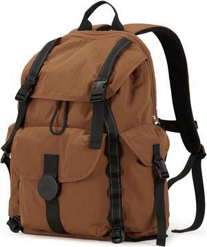 mixi Travel Backpack for Women Men, 18 Inch Carry On Laptop Backpack Flight Approved fits 16'' Laptop, Lightweight Waterproof Hiking Backpack Travel Outdoor Business Casual Daypack, Brown