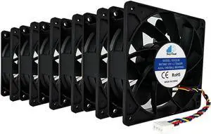 120mm Cooling Miner Fan High Speed Dual Ball Bearing Bitcoin(BTC) Mining Machine Fan, Asic Antminer Replacement Fan for Bitmain S19, L7, S9, L3+, K7, KA3, Z15, D9, E9 Mining Rig, 4Pin - 6 Pack