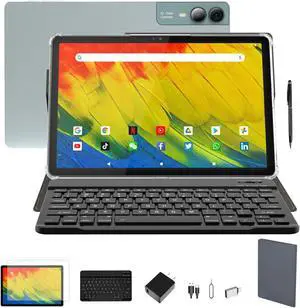 MSLSTM 2025 Latest 11 inch Tablet Android 14 Tablets 18GB RAM 128GB ROM+1TB TF Expand, 2K Display, T616 CPU,23 MP Camera, 5G WiFi,4 Speakers, Tablet with Keyboard,case, Pen