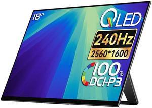 EHOMEWEI 18" 2.5K D5 QLED 240Hz 2560 * 1600 HDMI 2.1 Frame Rate Portable Monitor USB C Second External Screen Laptop Computer Display Monitor, with Hidden Cable Design Gaming