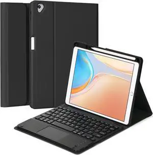 Eisuiyi Keyboard Case for iPad 10.2" 7th/8th/9th gen, Compatible with iPad Air3/Pro10.5, Detachable Touchpad BT Keyboard, Magentic Protective Cover with Pencil Holder, Black