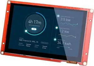 Nextion 5.0 Intelligent HMI Display Module NX8048P050-011C Capacitive LCD-TFT Touch Screen 800 * 480, Support Video Audio Animation Play Functions and RTC.