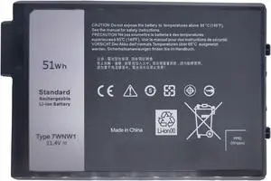 NBULBL 7WNW1 Laptop Battery Replacement for Dell Latitude 5424 Rugged Extreme, Latitude 5420 Rugged Extreme, Latitude 7424 Rugged Extreme P85G P85G001 P86G P86G001 DMF8C GK3D3 6NNCF