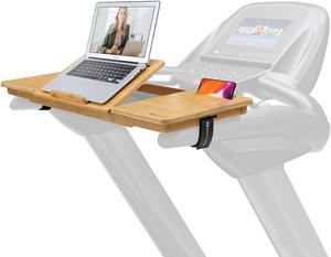 Nnewvante Treadmill Desk Attachment Bamboo Walking Laptop Holder Workstation Ergonomic Adjustable Desktop Laptop Tray for Treadmill