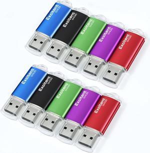 64GB USB Flash Drive 10 Pack with 20 Stickers,USB Drives 64GB, Fast Transfer USB Memory Stick,USB 2.0 Pen Drive/Thumb Drives/Zip Drive/Jump Drive for Photo (Mixed Colors)