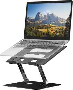YTech Adjustable Laptop Stand,Ergonomic Foldable Notebook Computer Holder.Compatible with MacBook iPad Dell HP Lenovo ThinkPad Acer ASUS Samsung and More 10-17" Laptops Tablets,Black