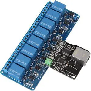 Ethernet Control Module LAN WAN Network Web Server RJ45 Port and 8 Channel Relay Controller Board