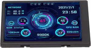 EBTOOLS 3.5in USB Mini Screen,AIDA64 PC CPU Data Monitor PC Sensor Panel Display Temperature Monitor,Horizontal Vertical Screen,Computer Temp Monitor