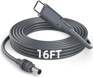 Starlink Mini Cable, 5M/16.5FT Starlink Mini USB C to DC Power Cable 100W USB Type C to DC Satellite Charging Cable Work for 65W+ PD Source Waterproof USB C Male to DC Replacement Starlink Mini Cable