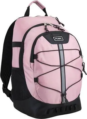 FUEL Hiking Backpack for Women Men Terra Sport, Travel, College, Gym, Work with Laptop Sleeve, Bungee, 18 Inches, Pink