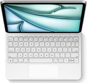 edaiser Wireless Magic Keyboard Case for Apple iPad Pro 11-inch (M4) 2024: Smart Multi-Touch Trackpad, RGB Backlit, Off White