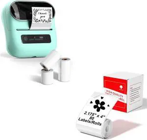 Phomemo M220 Label Maker & 4 Roll Label, 3.14 Inch Bluetooth Thermal Label Printer for Barcode, Address, Labeling, Mailing, File Folder Label, Easy to Use, Support Smartphone, Tablet&PC