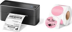 Phomemo 241bt Bluetooth Thermal Shipping Label Printer 4X6 - Wireless Thermal Label Printer for Shipping Packages + 2 Inch Color Circle Thermal Sticker Labels 750