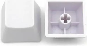 Elacgap OEM Profile White Blank Keycaps PBT Material 1U R4 Keycap for MX switches Mechanical Keyboard (White, 100pcs)