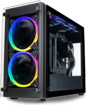 Stratos Mini ITX Gaming Barebone PC (240mm Liquid Cooler, 750W Gold SFX PSU, PCIe 4.0 Riser & 4 ARGB 600-2000rpm PWM Fans Preinstalled w/ 3p 5V Software & Remote Control up to 347x55x125mm GPU)