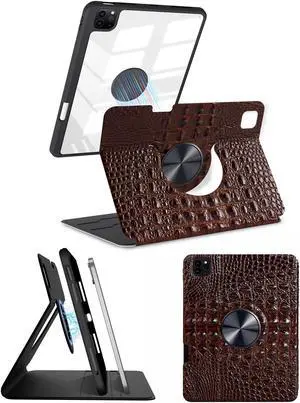 ProtUTab 10.9 -inch Case Compatible with iPad Air 4/5th Gen (2020/2022 Released) Case with Pencil Holder, Detachable Case Compatible with Apple iPad Pro 11-inch 4th/3rd Gen (2022/2021 Released), Brown