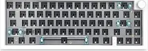 ZMX GMK67 Keyboard Barebones Kit,Hot-Swap PCB Bluetooth 5.0/2.4G/Type-C Tri-Mode 65% Mini Custom RGB Wireless Mechanical Keyboard with Knob Gasket Mount Programmable Gaming DIY Kit (White)