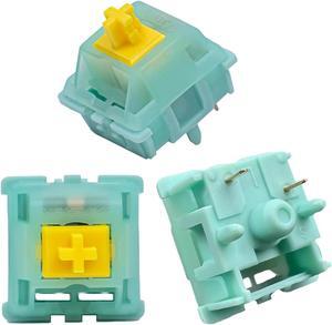 Gateron Jade Yellow Pro Open V3 Linear Keyboard Switch,5-Pin 55gf Pre-lubed Gaming Keyboard Switch Compatible with MX Mechanical Keyboard (90PCS,Jade Yellow Pro)