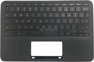 Rinbers Laptop Palmrest Upper Case with US Keyboard NO Touchpad Replacement for HP Chromebook 11 G8 EE L90338-001 L90339-001