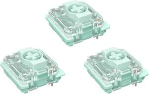 Zjmehty GATERON KS-33 Low Profile 2.0 Jade Switches for MX Mechanical Keyboard,3 Pin/65gf Tactile/RGB LED/Factory Pre-lubed Switches(72Pcs)