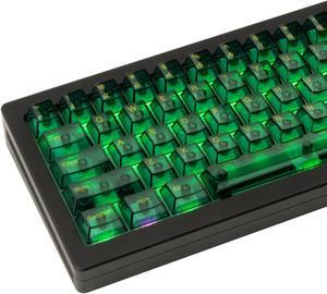 GEKUCAP 157 Keys Clear Keycaps Full Set, Custom Cherry Profile Keyboard Keycaps, Transparent PC Material Keycaps for 60% 65% 75% 100% Cherry Gateron Mx Switches Mechanical Keyboard(Green)
