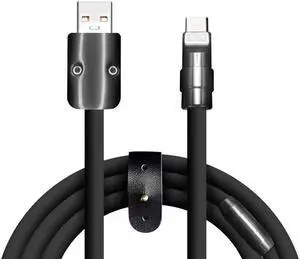 GentsStride Black Chubby - Special Black Samurai Edition Durable Fast Charging Cable 240W USB Type-C Cables Ultra-Thick Silicone Phones Tablets Cord, Black Plus, USB A to Type C, 13.1FT
