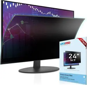 FILMEXT [2 Pack Removable 24 Inch Computer Privacy Screen Filter for 16:9 All-in-One Desktop/Frameless Monitor - Blue Light UV Blocking Privacy Shield for Thin Bezel Computer