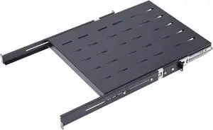 1U Sliding Shelf Tray Suitable 19" Server 4 Post Rack Mount Adjustable Depth 22 to 26.75inch for 19" Server Network Rack Cabinet Chassis (SLD-1U22-26.75, 22-26.75)