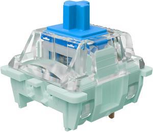 Gateron Jade Series 3.0 Blue Keyboard Switches,Clicky 3-Pin 60gf Dual-Stage Spring Pre-lubed Switches for MX Mechanical Keyboard(Blue,90Pcs)