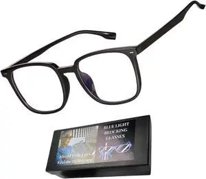Genkigold Clear Lenses Blue Light Blocking Glasses:Improve Sleep Quality,Combat Insomnia,Promote Melatonin Production,Ease Dry Eyes,Headaches from for Computer,TV,Present for Women & Men (Black Frame)