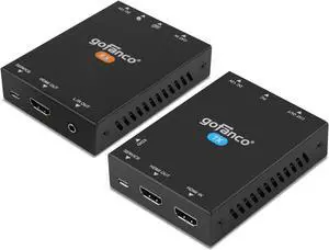gofanco 4K HDMI USB KVM Extender Over CAT6 / CAT7 Cable - Up to 230ft (70m), 4K @60Hz, HDCP 2.2, Dual PoC, EDID, USB Keyboard/Mouse, Near Zero Latency, HDMI Loopout, HDR, 7.1-ch Audio (KVMHD20Ext-LT)