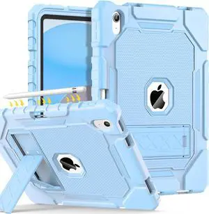 Grifobes Case for iPad 11-inch (A16) 2025 / iPad 10th Generation 2022(10.9 inch), Heavy Duty Military Grade Shockproof Rugged Cover with Stand/Pencil Holder for i Pad 11th / 10 Gen (Sky Blue)
