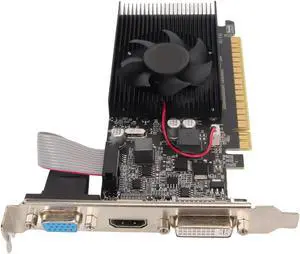 GT610 1GB DDR3 Graphics Card, GF119/40nm 810/1800MHz Support DVI VGA 64 Bit PCI Express 2.0 x 16 Game Graphics Card with Silence Cooling Fan