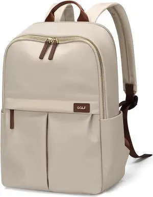 GOLF SUPAGS Laptop Backpack with Separate Laptop Compartment Water Resistant Computer Backpacks Fits 15 Inch Notebook Travel Work Bags for Women (Apricot)