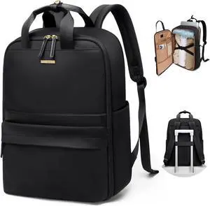 GOLF QUALITY Laptop Backpack for Women Carry On Backpack Travel Backpack with Laptop Compartment for Work Travel Business Fit 16 Inch Notebook, Black
