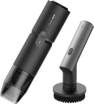 HOTO Handheld Vacuum Cleaner Cordless, Compressed Electric Air Duster 15000Pa Suction Bundle with Electric Spin Scrubber, IPX7 Full Body Waterproof Bathroom Shower Cleaning Brush